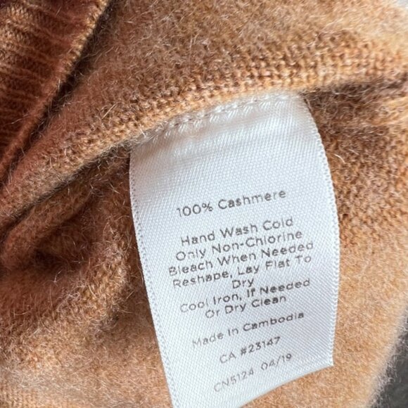 Talbots Crew Neck 100% Cashmere Tan Brown Sweater XL - Picture 4 of 4